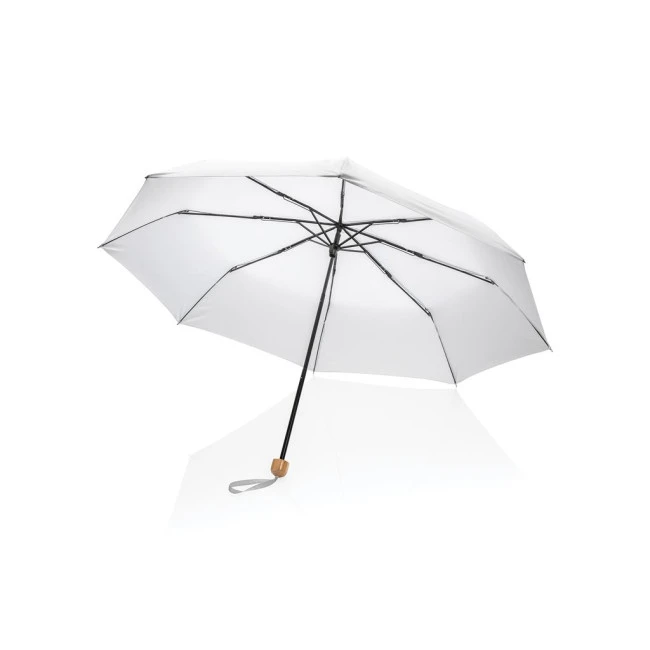 Impact Aware Rpet Pongee Bamboo Mini Umbrella 20.5"