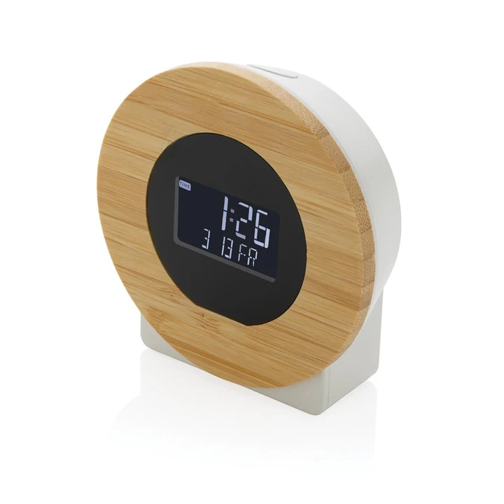 Utah RCS Rplastic And Bamboo LCD Desk Clock