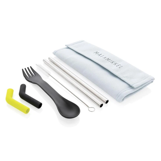 Tierra 2Pcs Straw And Cutlery Set In Pouch