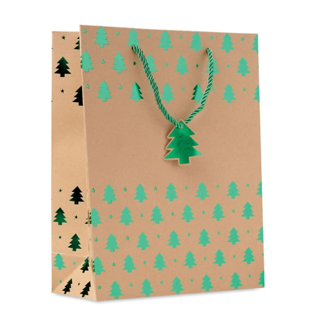 Gift Paper Bag With Christmas Pattern