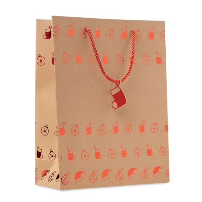 Gift Paper Bag With Christmas Pattern