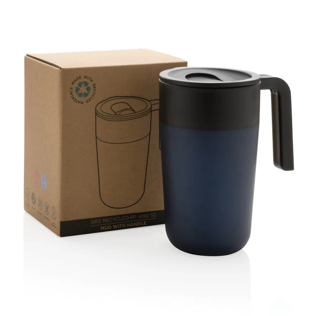 GRS Recycled PP And SS Mug With Handle 480ml