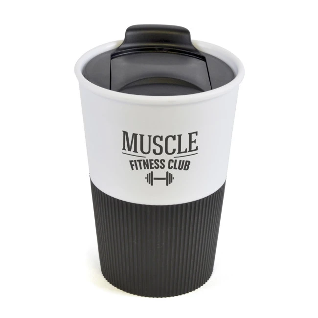 Rubber Base Plastic Take Out Mug 330ml