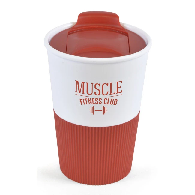 Rubber Base Plastic Take Out Mug 330ml