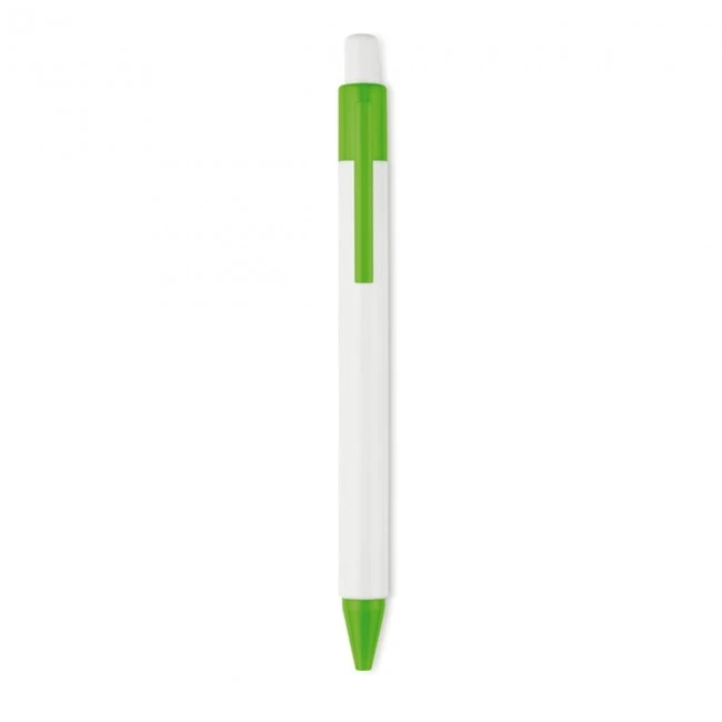 Plastic Push type pen blue in