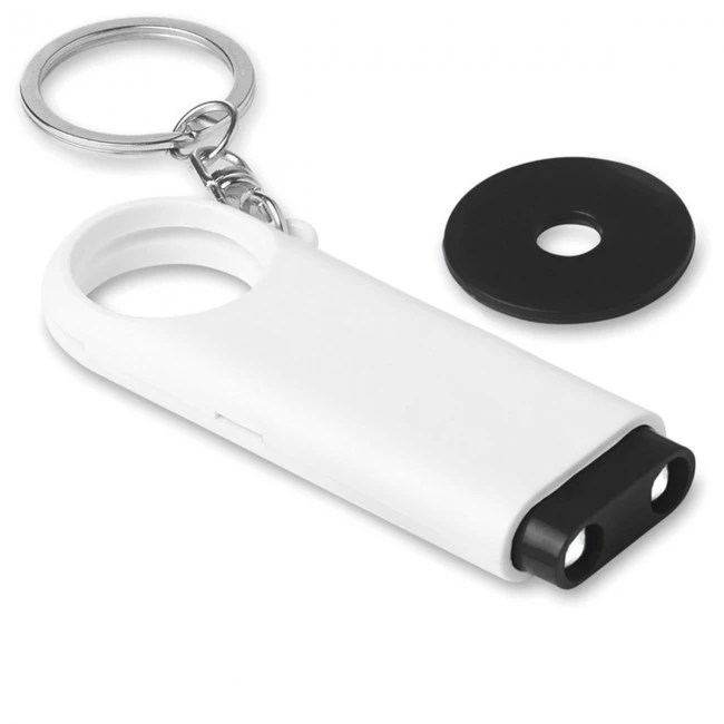 Key ring torch with token