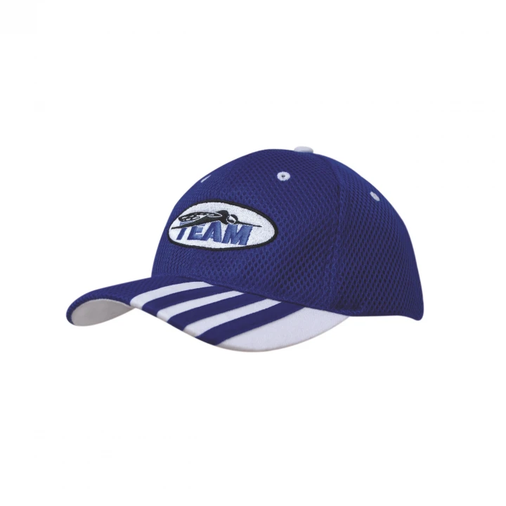 Sandwich Mesh Cap with Striping on Peak