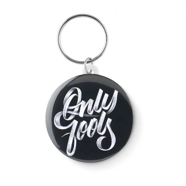 Small pin button key ring