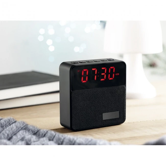 Fabric clock-alarm speaker