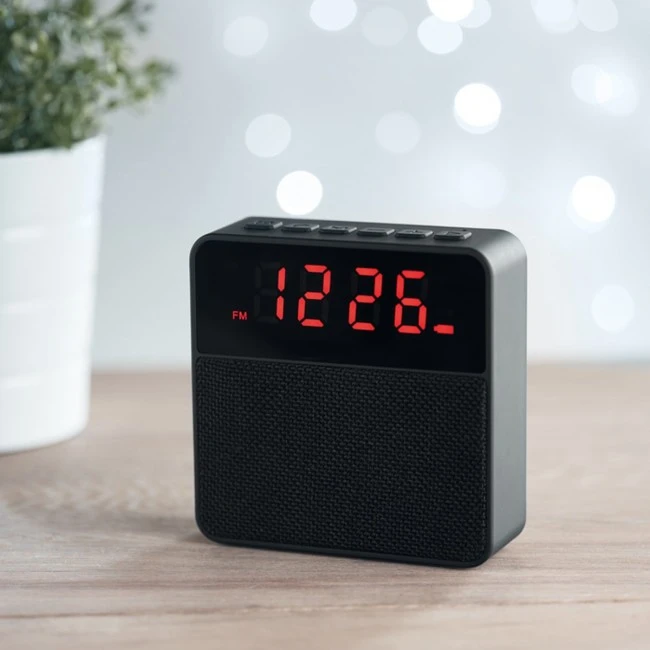 Fabric clock-alarm speaker