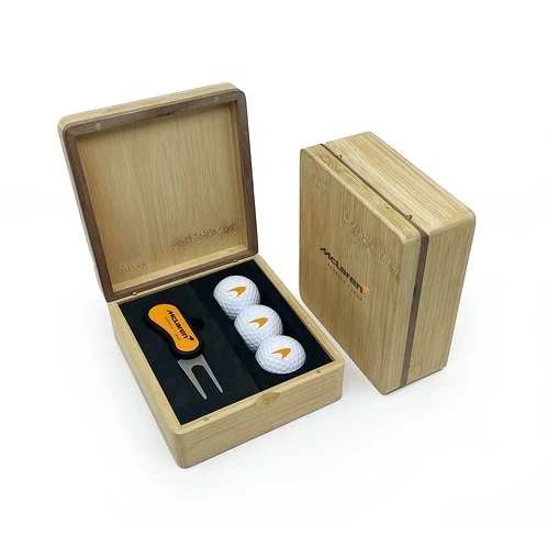 Mini Hinged Magnetic Bamboo Flix Ds Golf Presentation Box