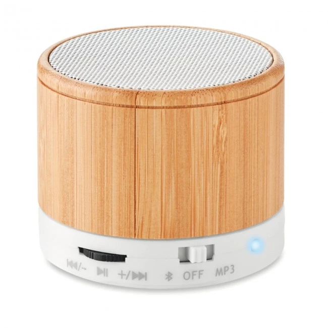 Round Bamboo Wireless Speaker