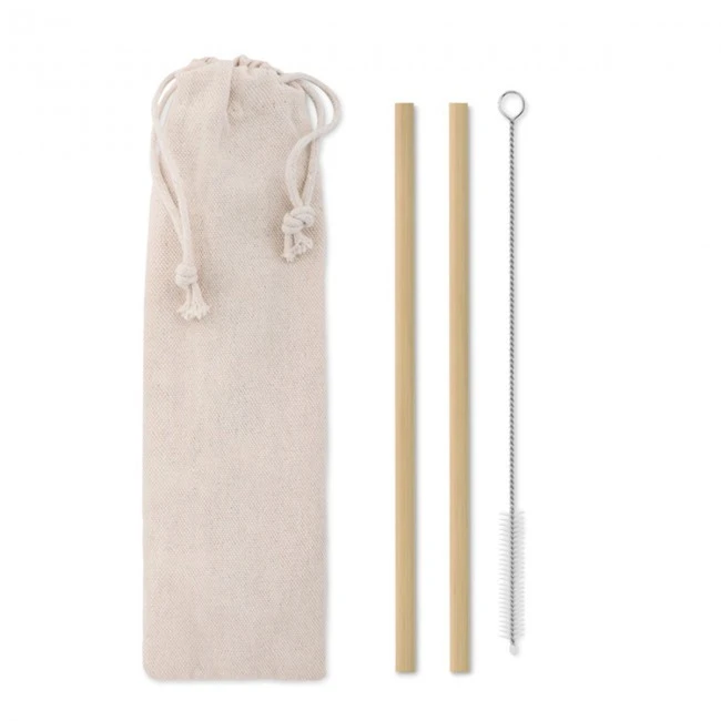 Bamboo Straw With Brush & Pouch