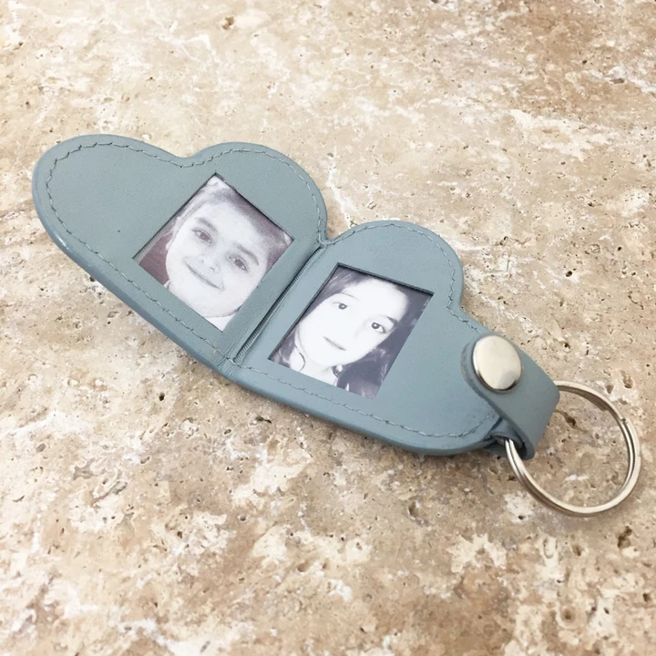 Heart Double Photo Keyring