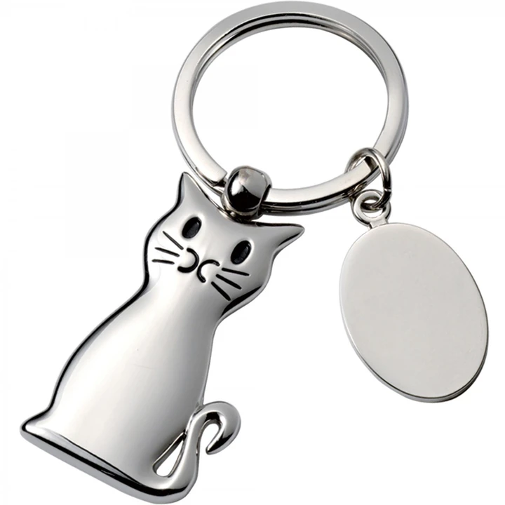 sitting cat keyring