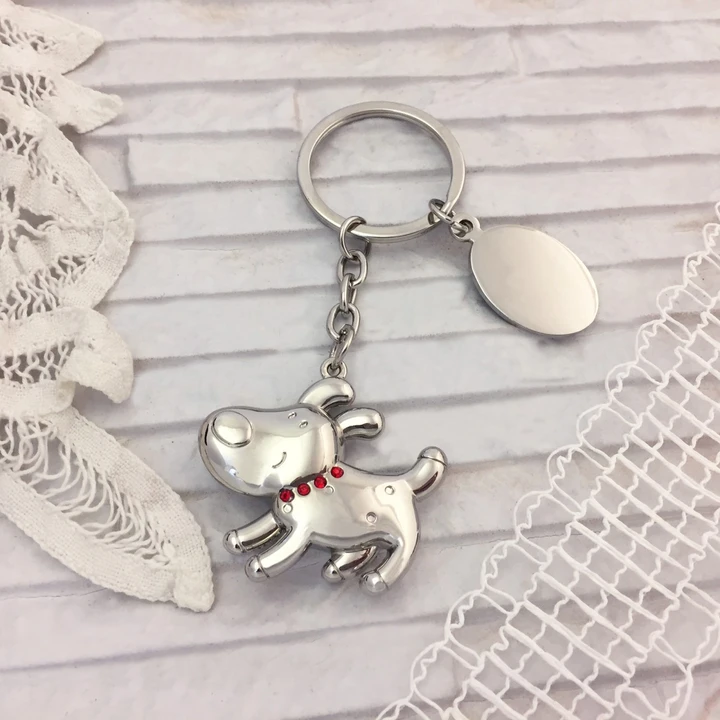 Doggy keyring With Diamante Collar