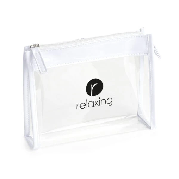 Clear PVC Bag with White trim and Zipper