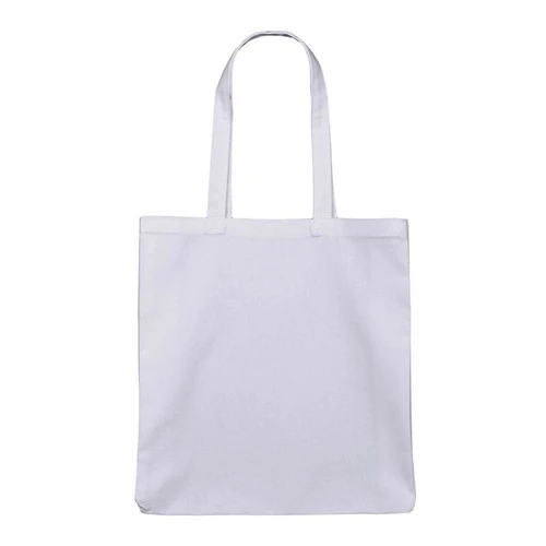 White/Black 10oz Long Handled Canvas Shopper (Full Gusset)