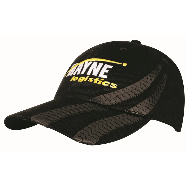 Brushed Heavy Cotton Cap with Tyre Tracks Design