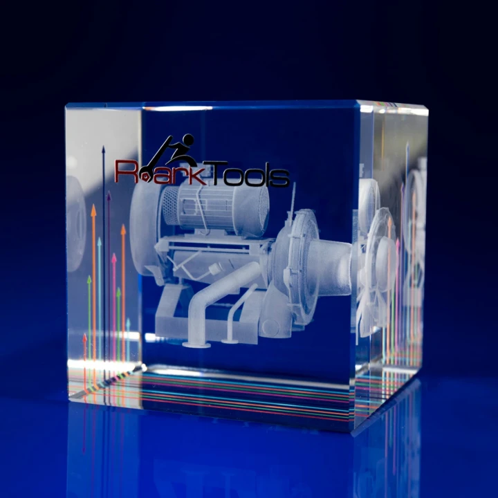 Crystal Cube Award or Paperweight, 60