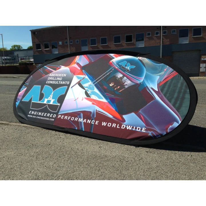 Pop Out Banner - Oval - Medium (2m x 1m) Double Sided