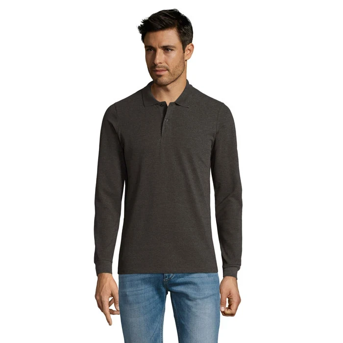 Perfect Long Sleeved Mens Polo Pique