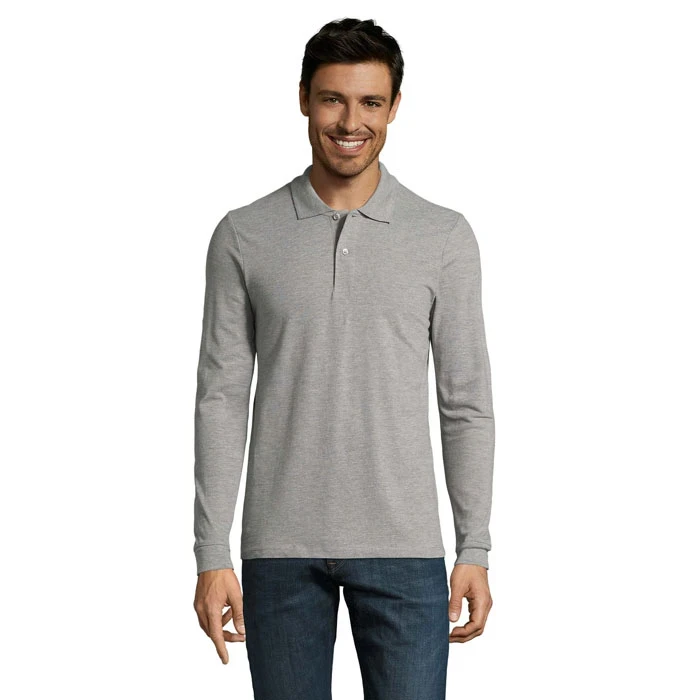 Perfect Long Sleeved Mens Polo Pique