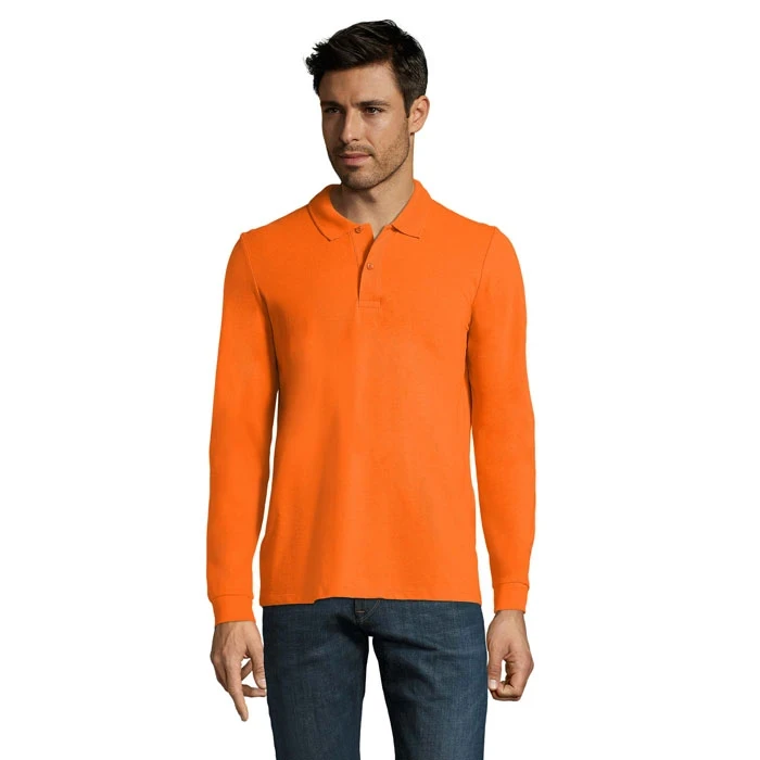 Perfect Long Sleeved Mens Polo Pique