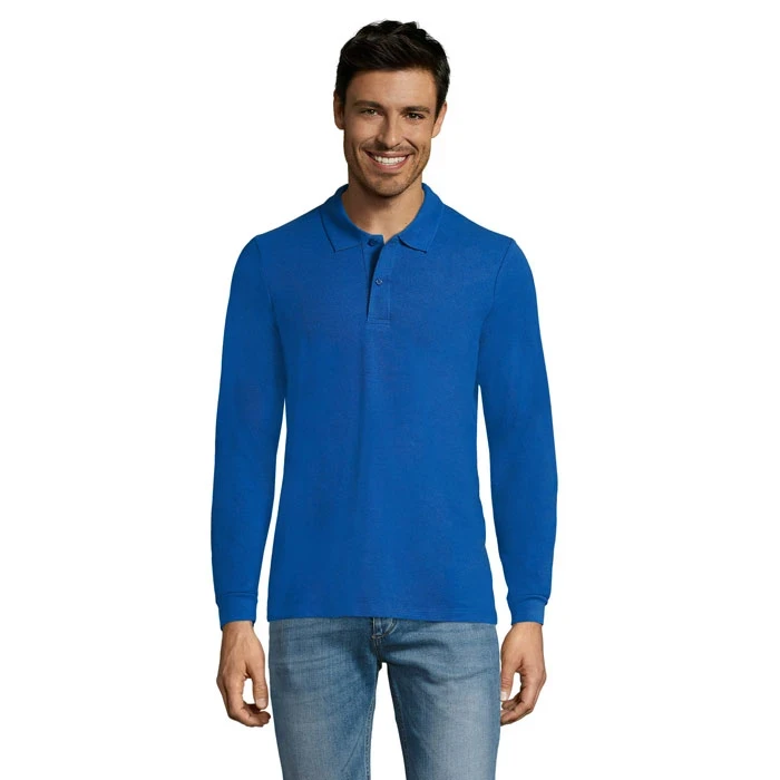 Perfect Long Sleeved Mens Polo Pique