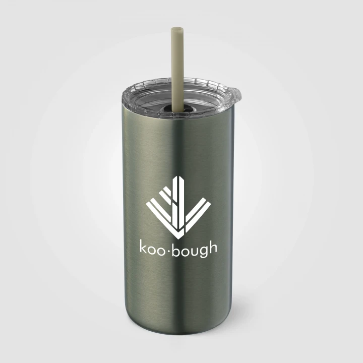 Borealis Recycled Stainless Steel Straw Tumbler 475ml