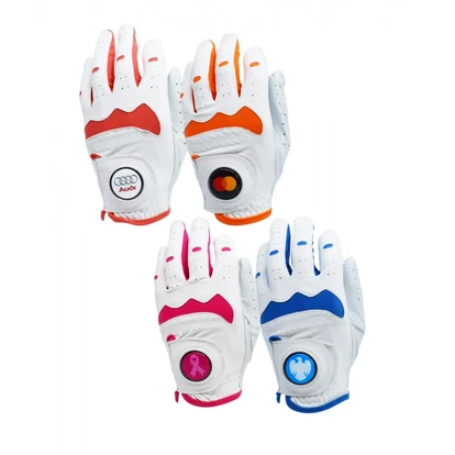 Hybrid Golf Glove With Your Logo On The 30 Mm Ball Marker