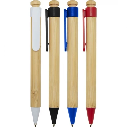 Rattan Bamboo And Recycled Plastic Ballpoint Pen (black ink)