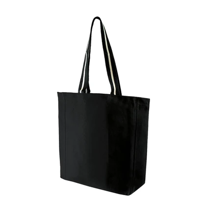 Bongo Black Canvas Shopper 10oz