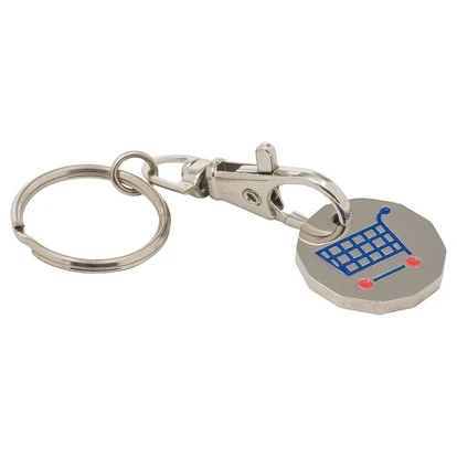 Stamped Iron Trolley Coin Keyring