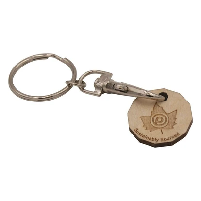 Wooden Trolley Coin Keyring