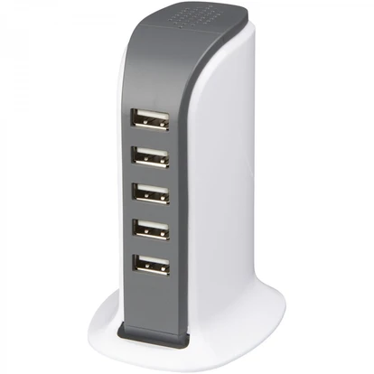 Tower desktop AC adapter with 5 USB ports