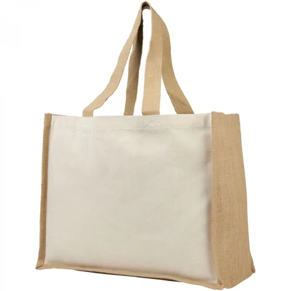 Varai 340 g/m² canvas and jute shopping tote bag