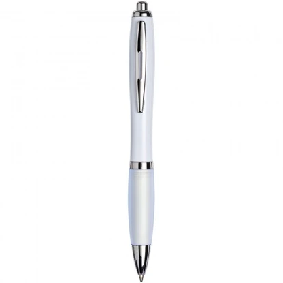 White Curvy Ballpen : White: