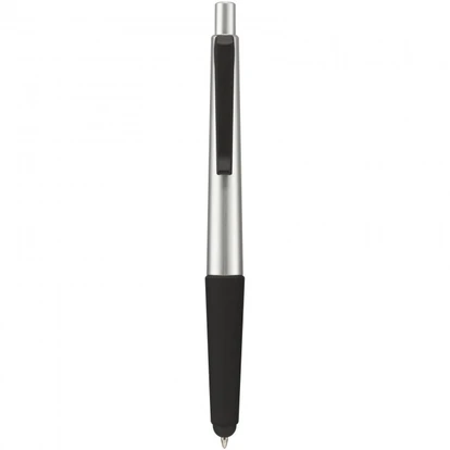 Gummy stylus ballpoint pen with soft-touch grip