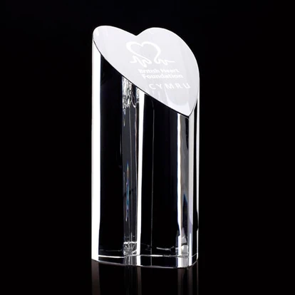 Optical Crystal Heart Prism Column Award