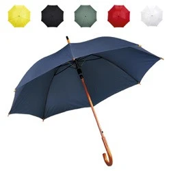 Automatic Wooden Crook Umbrella