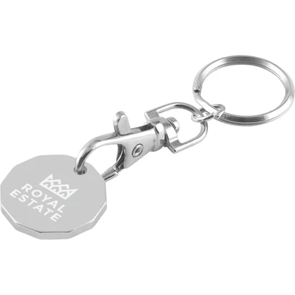 Nickle Plated Trolley Coin Keychain