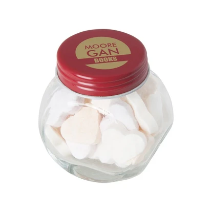 Small glass jar with mints