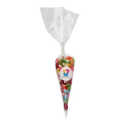 200gr Sweet cones with printed label and filled with jelly beans