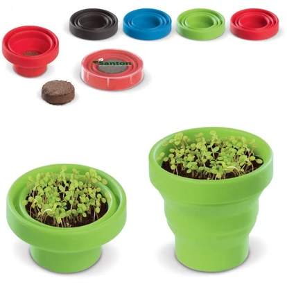 Garden foldable flowerpot with daisies