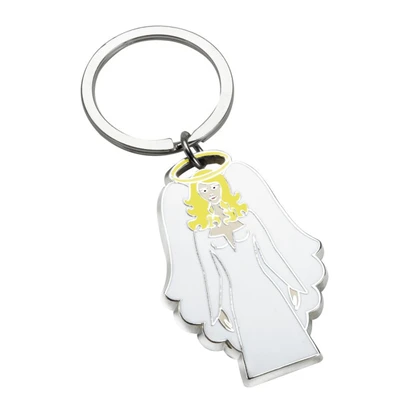 White Angel Metal Keyring