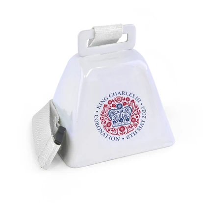 Branded Coronation Lanyard Cow Bell