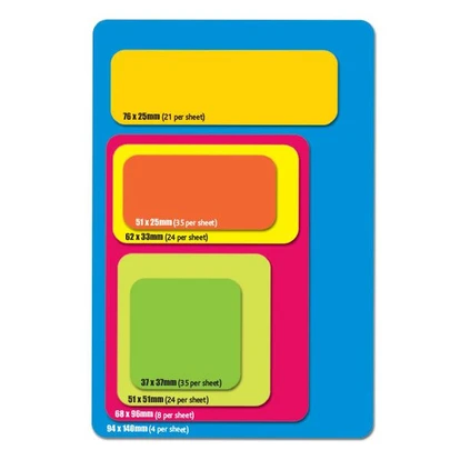 25 x 38mm Rectangular Paper Stickers on Sheets