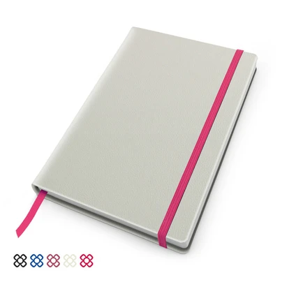 A5 Casebound Notebook With Elastic Strap In Recycled Como