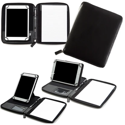 Mini Zipped Adjustable Tablet Holder With a Multi Position Tablet Stand